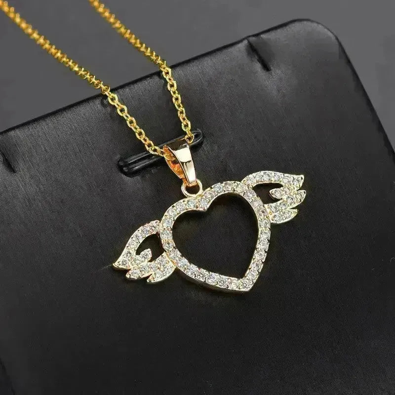Women Fashion Angel love pendant Necklace Gold Silver - EX-STOCK CANADA