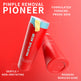 Red bottle of pimple removal cream with salicylic acid on a red background