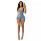 Strapless denim jumpsuit denim tube top jumpsuit Denim short Jumpsuit women Denim Short Rompers jean romper shortsjean jumpsuit shorts - EX-STOCK Canada
