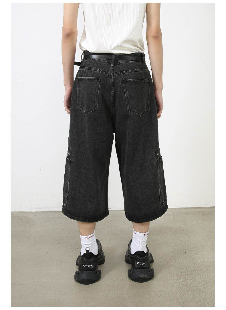 Workwear Denim Shorts New Loose Street Personalized Cropped Baggy Pants - EX-STOCK Canada