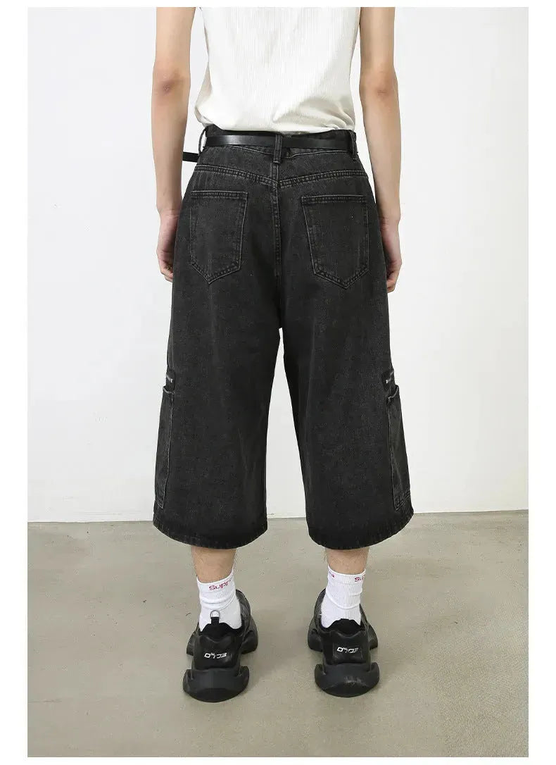 Workwear Denim Shorts New Loose Street Personalized Cropped Baggy Pants - EX-STOCK CANADA