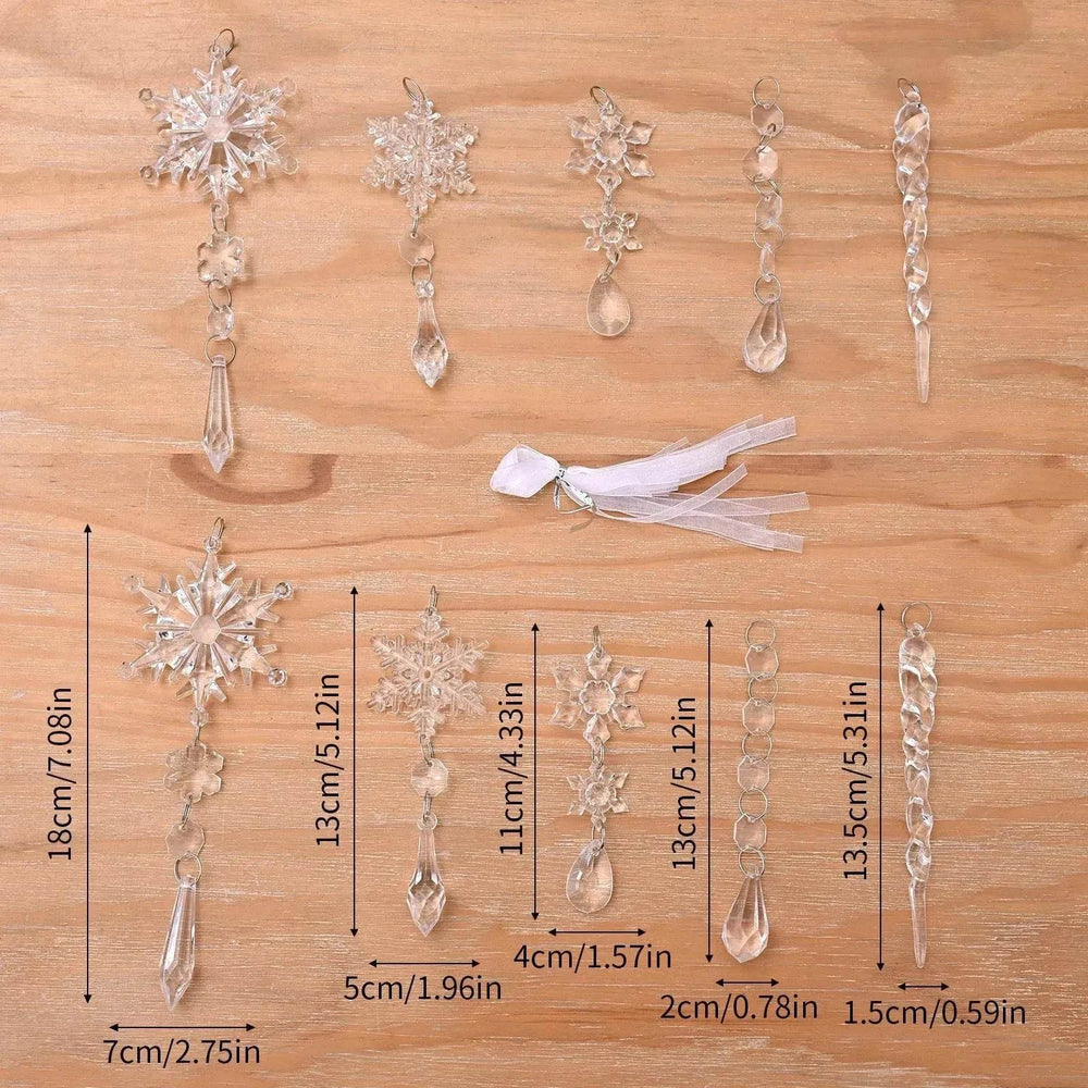 10pcs Christmas Tree Hanging Pendants Acrylic Ice Strip Snow Ceiling Xmas Ornaments New Year Christmas Decoration Home Decor - EX-STOCK Canada