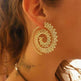 Round Spiral Earrings For Women Gold Color Big Exaggerated Gear Earrings - EX-STOCK Canada