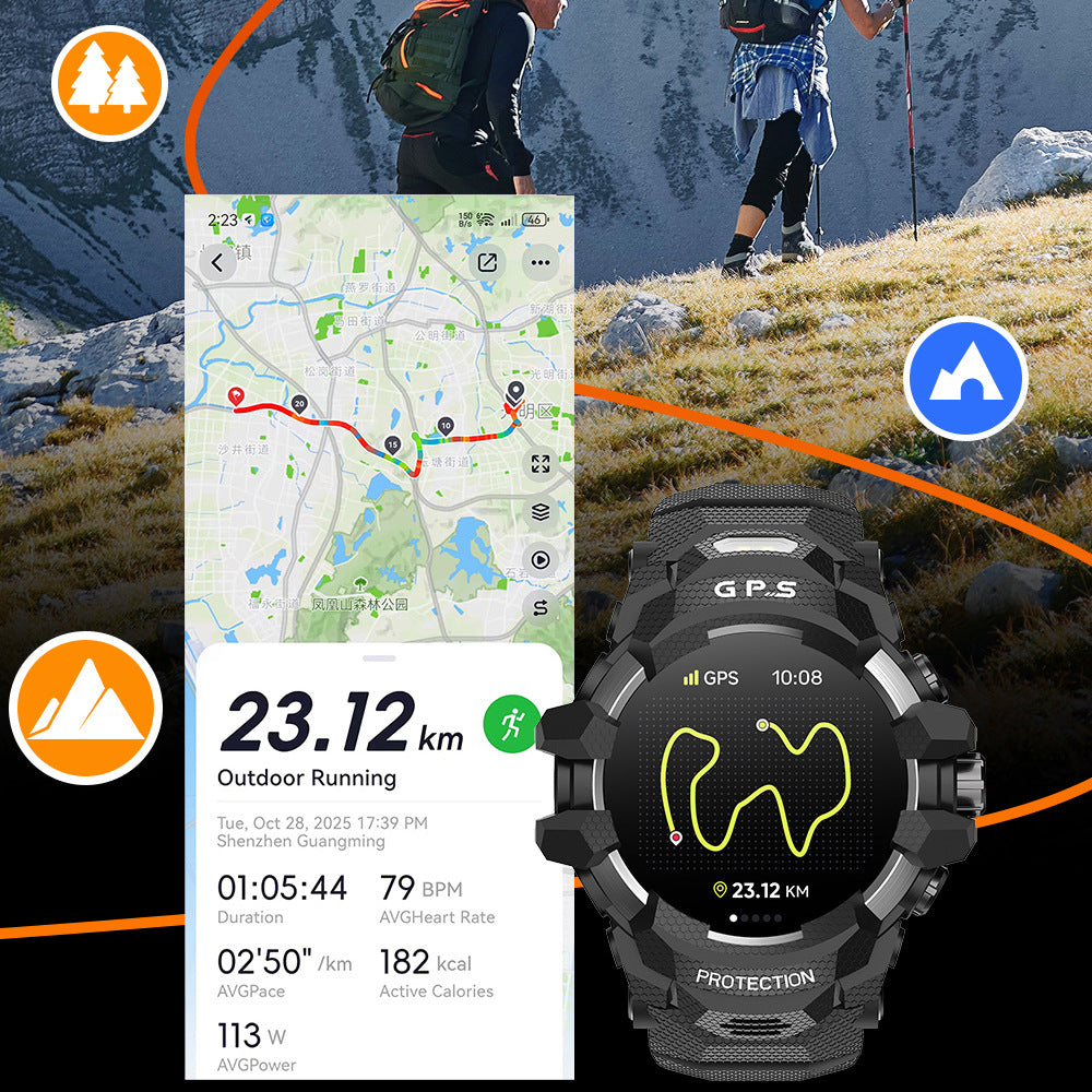 Outdoor Sport Smart Watch with Bluetooth Calling – Rugged GPS Fitness Watch
