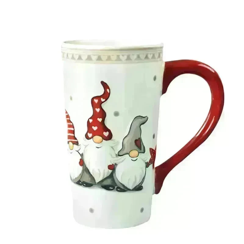 Christmas Large Capacity Nordic Christmas Tall Hat Ceramic Relief Mug Cup - EX-STOCK CANADA