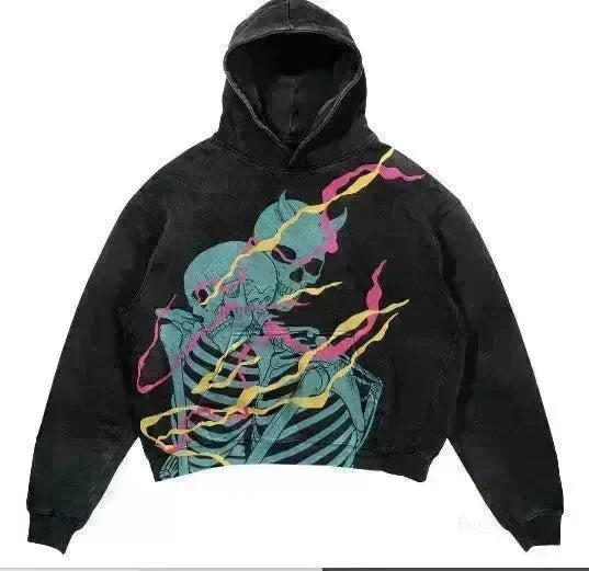 Men's And Women's Fashion Punk Design Fleece Printed Hoodie top - EX-STOCK CANADA