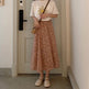 Casual Floral New Fresh High Waist Slimming Korean-style Midi A- Line Skirt - EX-STOCK Canada