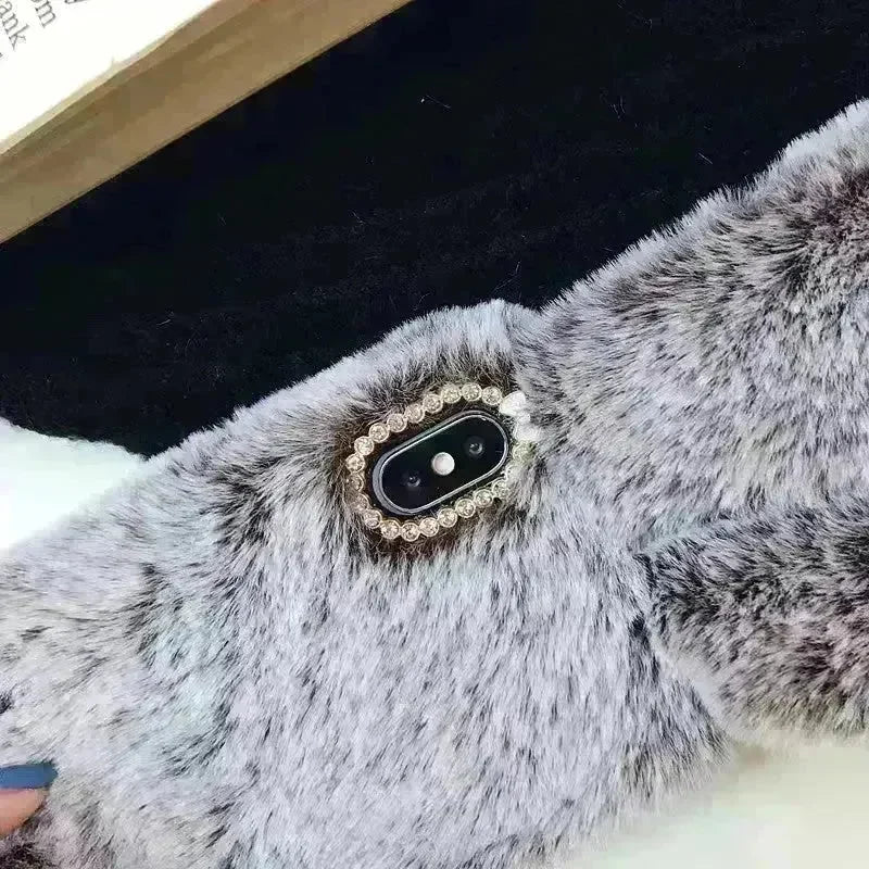 Cute Creative Rabbit Plush warm phone case women - EX-STOCK CANADA