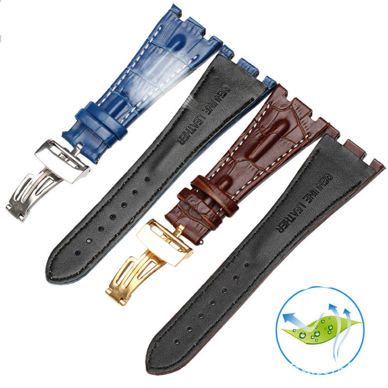 Royal Oak Style Genuine Leather Watch Strap – 28mm Butterfly Clasp 2