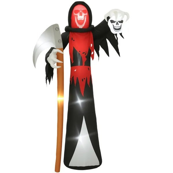 12 FT Halloween Inflatable Grim Reaper, Blow Up Garden Decor With Built-in Lights For Halloween Party Indoor, Outdoor EX-STOCK Canada 