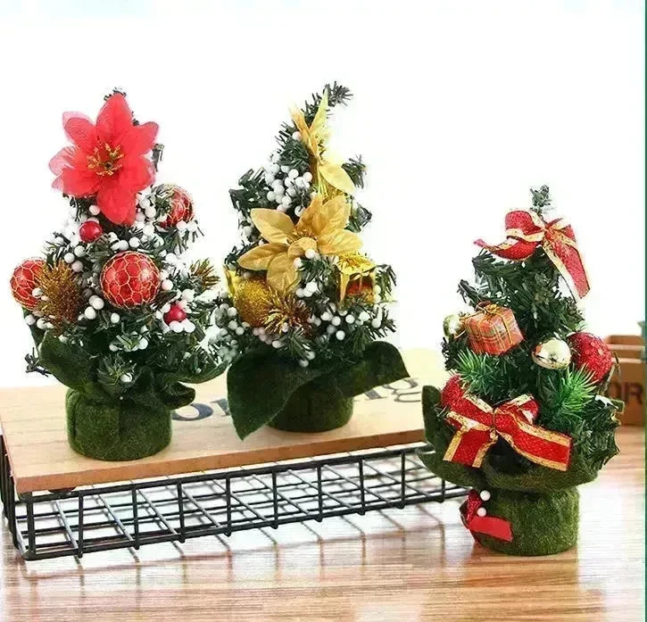 Christmas Ornaments Tree 20cm Mini Christmas Decoration Tree Christmas Day Mall Decoration Desktop Ornaments Small Tree - EX-STOCK CANADA