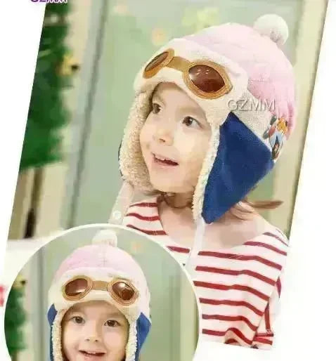 Baby and Toddler Winter hat Hooded Winter Pilot  Beanie Warm baby cap - EX-STOCK CANADA