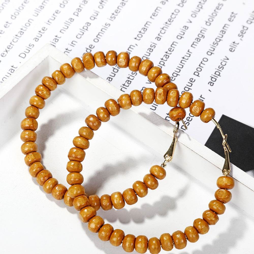Handmade wooden beaded earrings and earrings - EX-STOCK Canada