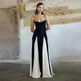 Luxury Women Sleeveless Color Contrast Sling Dress for Wedding Cocktail Evening Party events - EX-STOCK CANADA