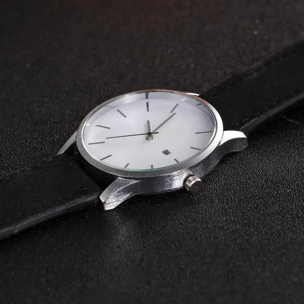 Men watch Fashion Business Large Dial Watch For Men's Matte Belt Simple Quartz Wrist Watch Men clock - EX-STOCK Canada