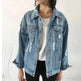 Unisex Casual Loose Wash Water Outwear Frayed Denim Jacket - EX-STOCK CANADA