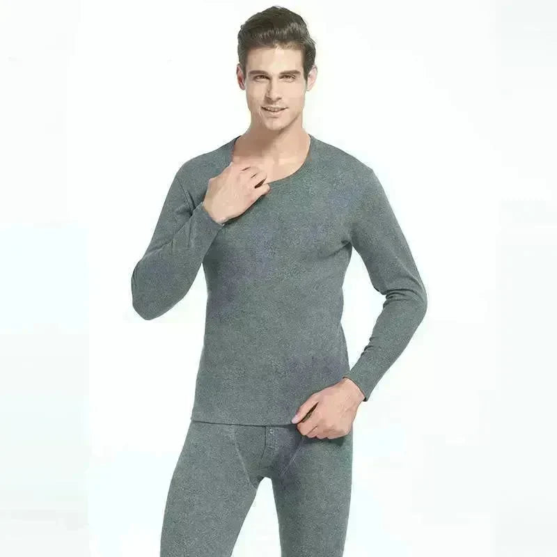 2pcs Cotton Thermal underwear Long John Loungewear Outfit set men - EX-STOCK CANADA