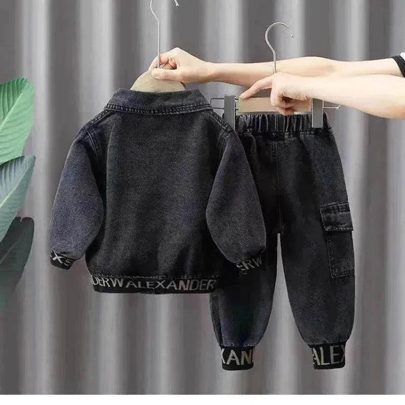 Neutral Unisex Denim Suit Spring Clothes Western Style Denim Two piece for boys and girls - EX-STOCK Canada