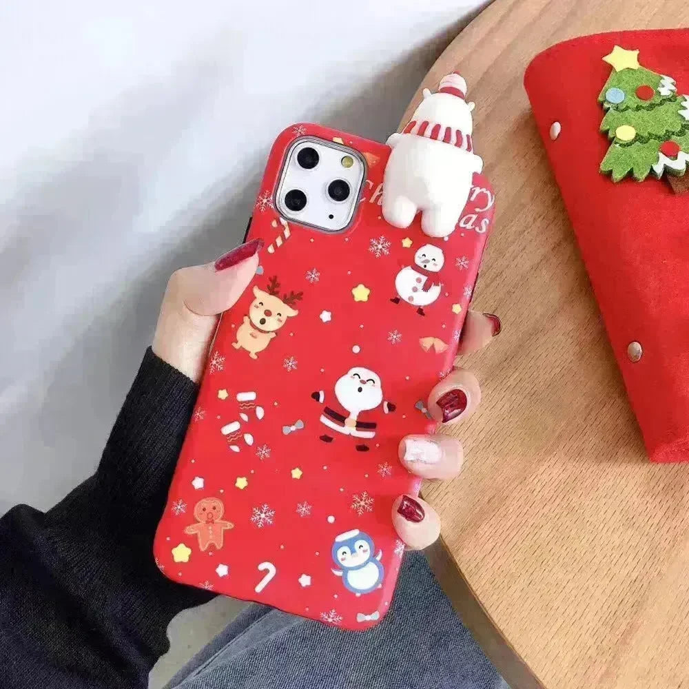 Merry Snowflakes Santa Deer Christmas-themed phone case - EX-STOCK CANADA