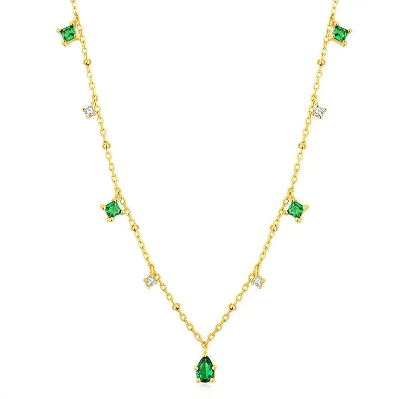 Generous water drop emerald zircon necklace - EX-STOCK CANADA