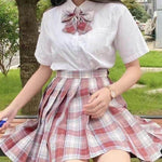 Student Jk Plaid Skirt Preppy Style Mini Pleated Kilt Skirt - EX-STOCK Canada