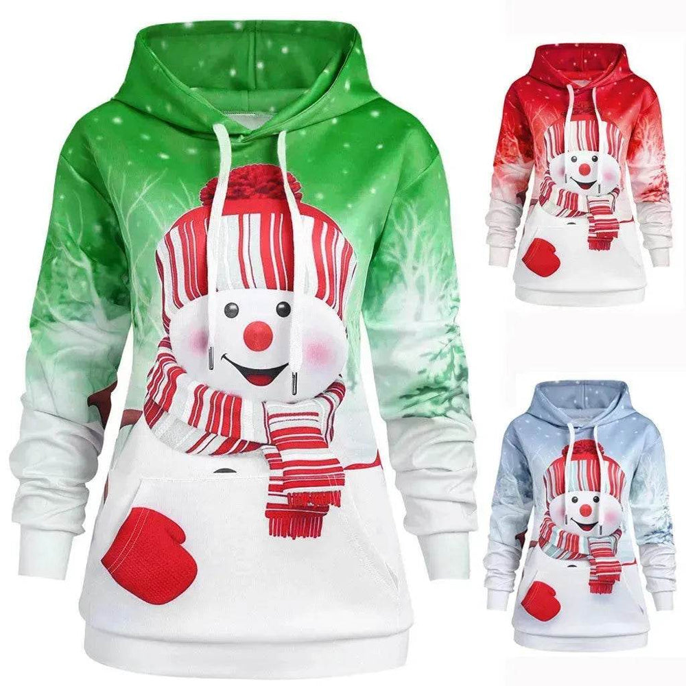 Ugly Christmas snowman print Hoodie sweatshirt - EX-STOCK Canada