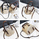 new summer women's bag hand-woven contrast color bucket straw bag cylinder handbag diagonal shoulder beach bag EX-STOCK Canada 