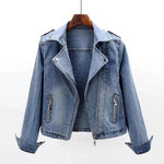 Slim Fit Stretch Suit Collar Denim Coat For Women Blue Denim Jacket for women - EX-STOCK Canada