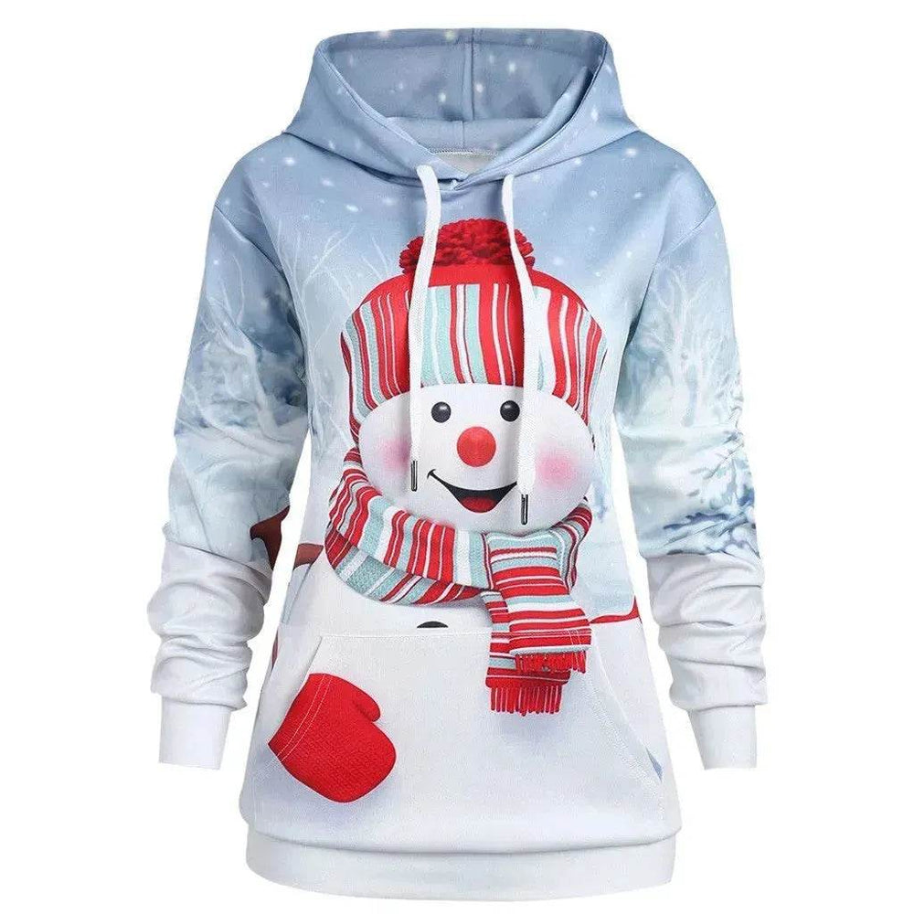 Ugly Christmas snowman print Hoodie sweatshirt - EX-STOCK Canada