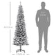 6ft Flocked Christmas Tree, Pencil Christmas Tree With Realistic Branch Tips, Folding Metal Stand, Black EX-STOCK Canada 