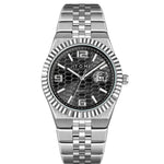 Men's Minimalist Quartz Watch – Classic Silver Dial Wristwatch