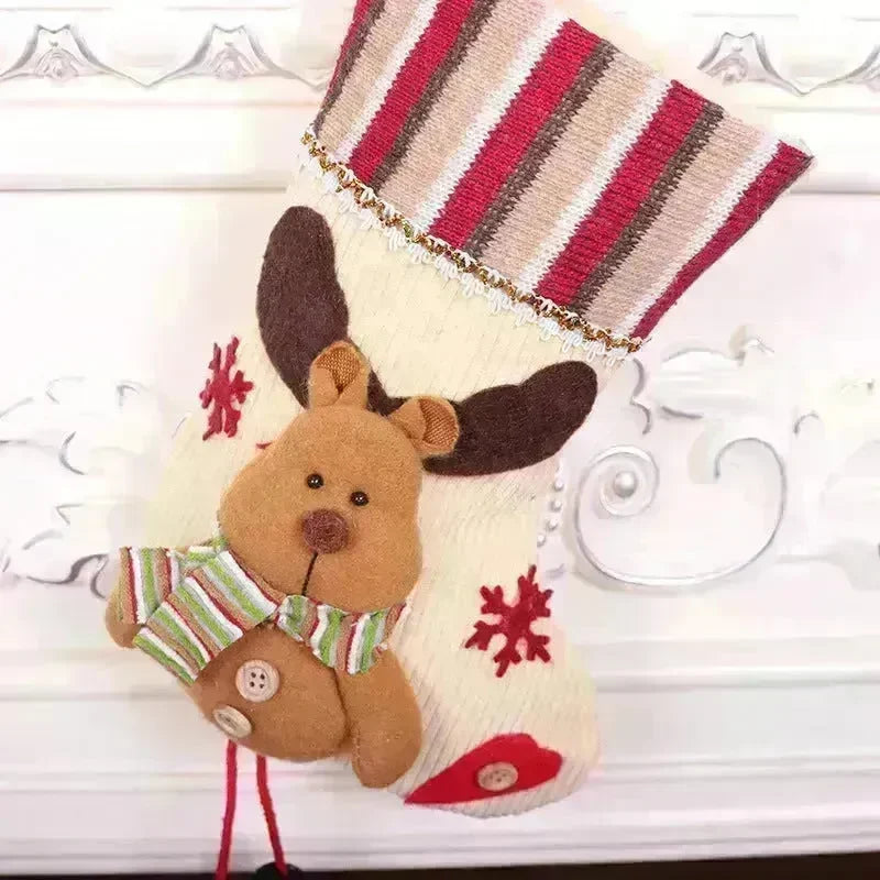 Christmas Stockings Gift Bag Flannel Small Size Hanging Decorations - EX-STOCK CANADA