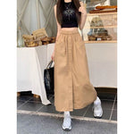 Women's front slit Washed Cotton Midi Cargo Skirt - EX-STOCK Canada