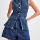 Ensemble pour femmes décontracté en denim sans manches 