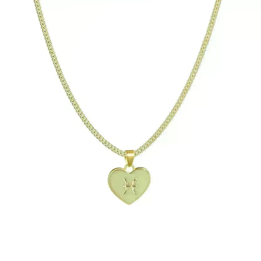 12 Constellation Women's Personalized Heart shaped Clavicle Chain Fashion Necklaces - EX-STOCK CANADA