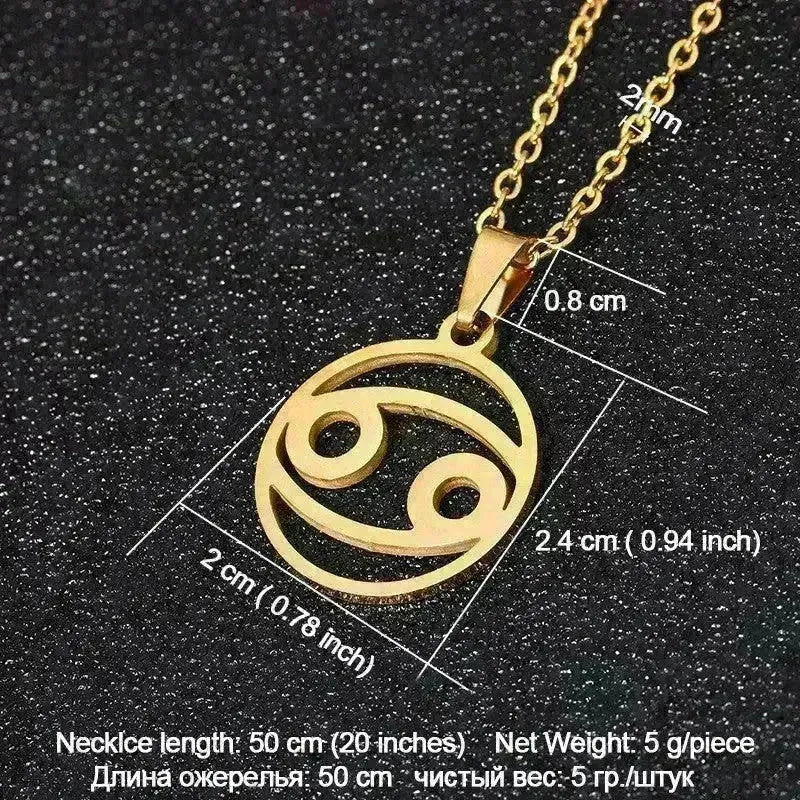 12 Constellation Necklace Accessories Stainless Steel Necklace - EX-STOCK CANADA