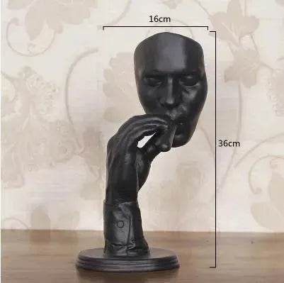 Retro Meditators Abstract Sculpture Man Smoking Cigar Face Statue. - EX-STOCK Canada