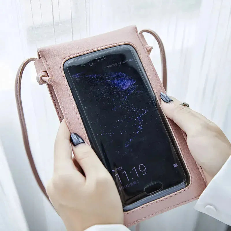 Cross Body Mobile Phone Bag Touching Screen Clear Window Mini Purse Cell Phone Bag Pouch DIN889 - EX-STOCK CANADA
