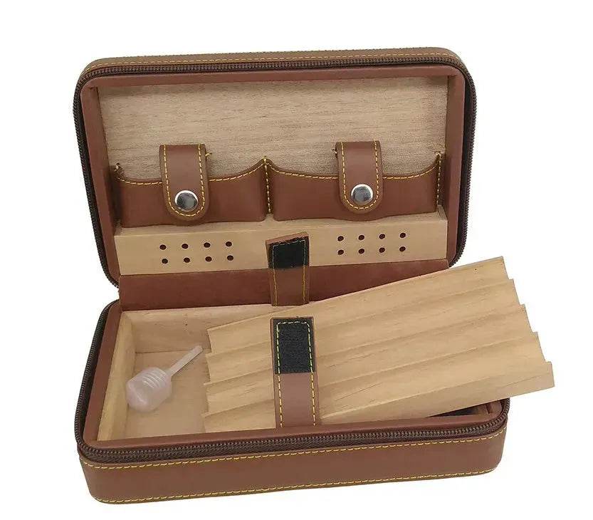 Travel Cigar Humidor - Best Portable Leather Travel Cigar Humidifier Box - EX-STOCK Canada