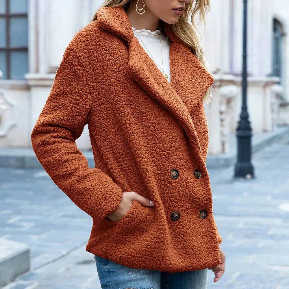 Lapel Winter Fleece Fluffy Jacket Cardigan Sweater for women - EX-STOCK Canada