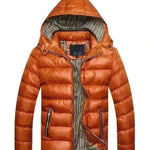 Winter leather Puffer coat for men Hooded padded Winter jacket for men - EX-STOCK CANADA