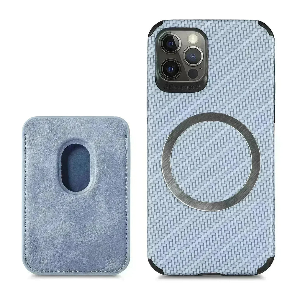 Magnetic Card Holder XR Carbon Fiber Pattern Phone Case - EX-STOCK CANADA