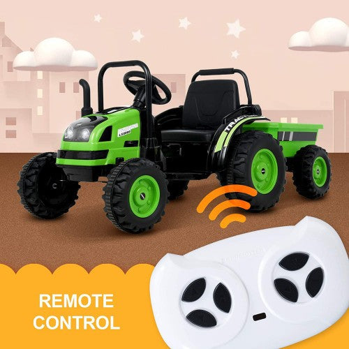 2026 6v Tractor Powered Ride-On Car Remote Control with Detachable Wagon 
