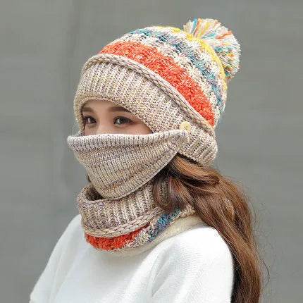 Fall Winter knitted Woolen Balaclava Beanie hat for women - EX-STOCK Canada
