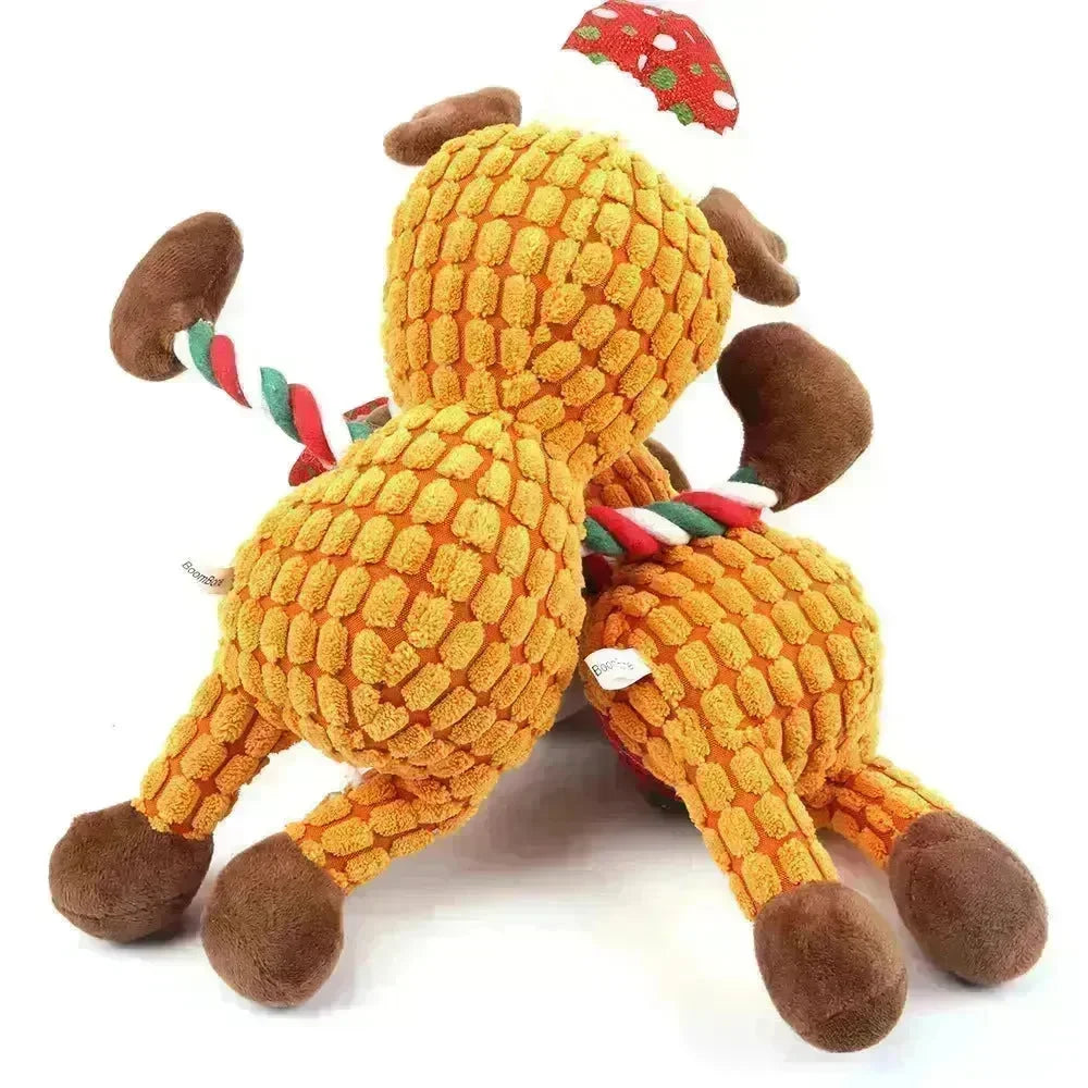 Christmas deer pet plush sounding toy - EX-STOCK CANADA
