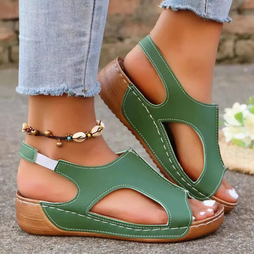 New Summer Wedges Sandals With Elastic Band Design Casual Fish Mouth Shoes For Women - EX-STOCK CANADA