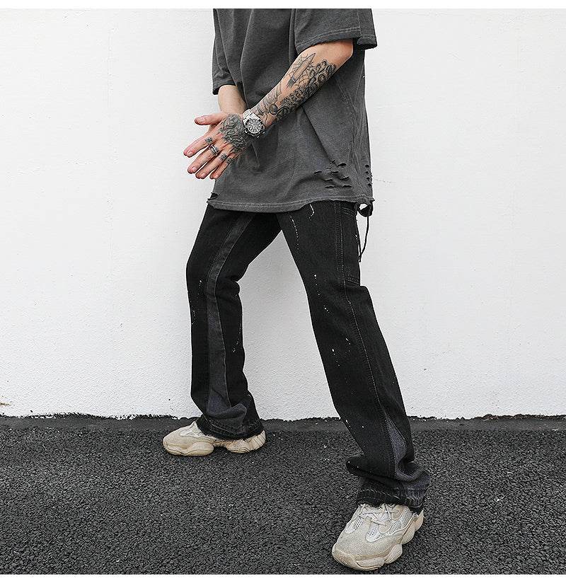 Reconstructed Splatter Denim Jeans pant fashion men - EX-STOCK Canada