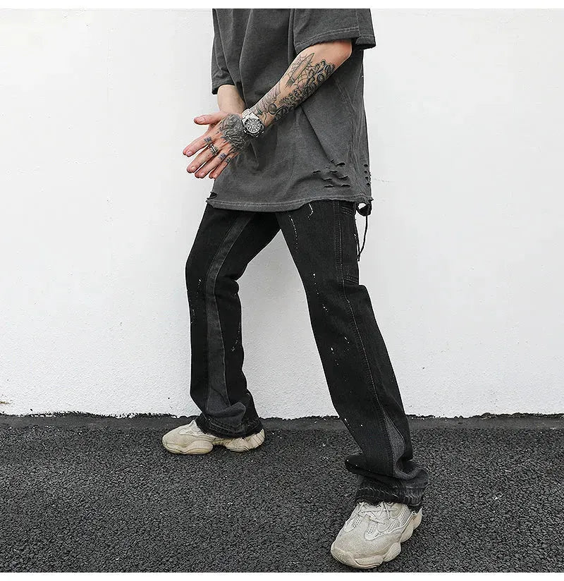Reconstructed Splatter Denim Jeans pant fashion men - EX-STOCK CANADA
