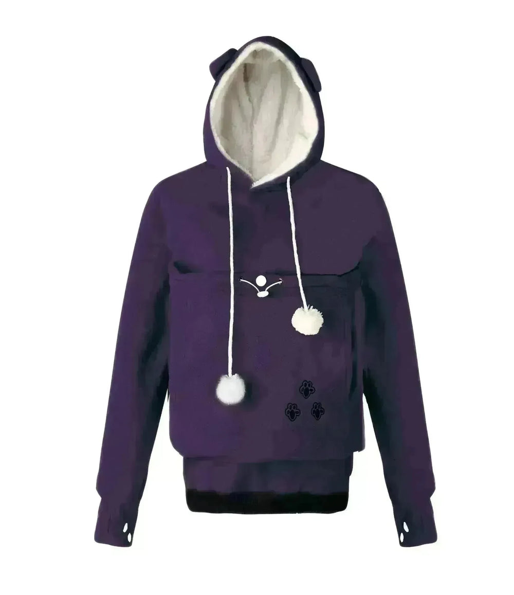 Women Embroidery Big Pocket Hoodie Pullovers Fall Winter Sweatshirt - EX-STOCK CANADA