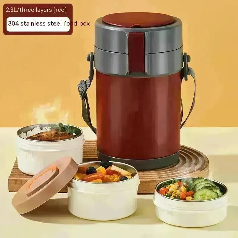 304 Stainless Steel Large Capacity Vacuum Thermal Insulated Lunch Box - EX-STOCK CANADA